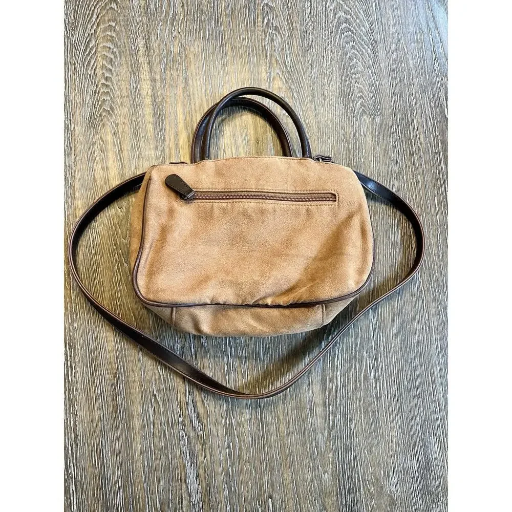 Liz Claiborne Shoulder Bag Medium Brown‎ Crossbody Boho Flower Embroidered VTG